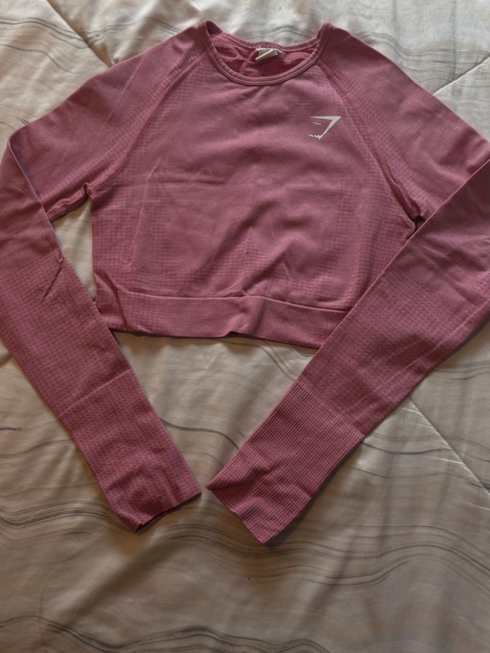 Gymshark Dusty Rose Seamless Cropped Long Sleeve Top